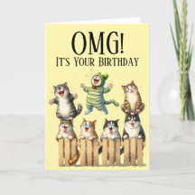 Cartão de Aniversário Tema Gatinho Fofo