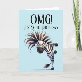 Festividades Cartão de aniversário tema zebra engraçado