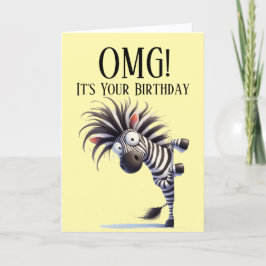 Festividades Cartão de Aniversário Tema Zebra Engraçado
