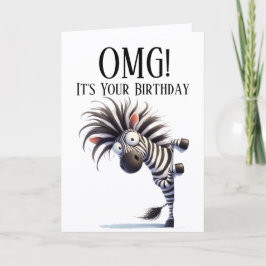 Festividades Cartão de aniversário tema zebra engraçado