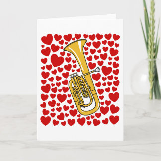Festividades Cartão de Aniversário Tenor Horn Hearts para o Dia