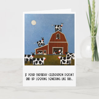 Festividades Cartão de aniversário vacas engraçadas