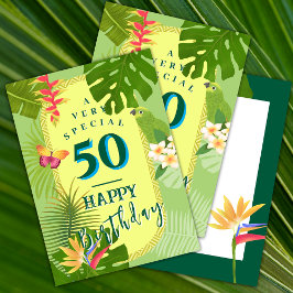 Festividades Cartão de Aniversário Verde de Paraíso Tropical An