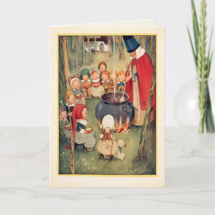 Festividades Cartão de Aniversário Vintage da Velha Mulher no S