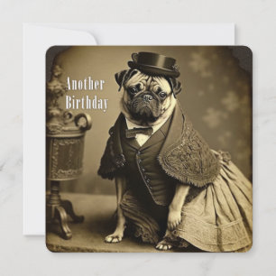 Festividades Cartão de Aniversário Vitoriano Pug
