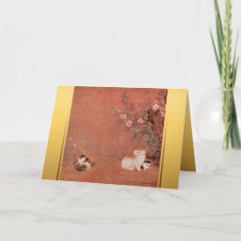 Festividades Cartão de Aniversário Zodiac de Ano Novo para Gato