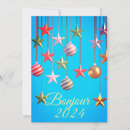 Festividades Cartão de Ano Novo Bonjour 2024 