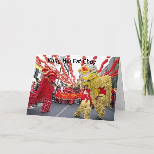 Festividades Cartão de Ano Novo Chinês de Kung Hei Fat Choy (Frente)