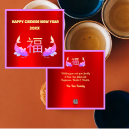 Festividades Cartão de Ano Novo Chinês Neon Koi