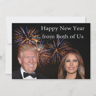 Festividades Cartão de ano novo de Donald e Melania Trump