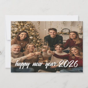 Festividades Cartão de Ano Novo de Família de Coração