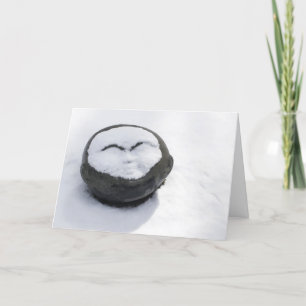 Festividades Cartão de Ano Novo do Buda Feliz com Facial de Nev