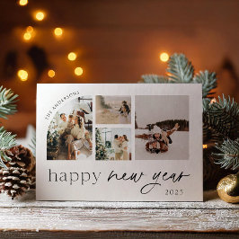 Festividades Cartão de Ano Novo Minimalista Moderno Foto Feriad