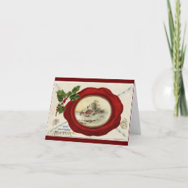 Festividades Cartão de Ano Novo Vintage para Casa e Feriados