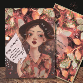 Festividades Cartão de Apreciação de Ação de Graças de Aquarela