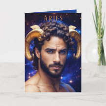 Cartão de Aries Masculino de Aniversário