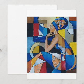 Festividades Cartão de Arte Cubista de Mulher Africana | Arte G