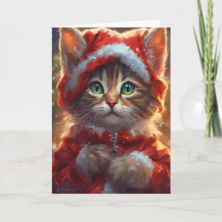 Festividades Cartão de Arte de Kitten Feliz de Natal