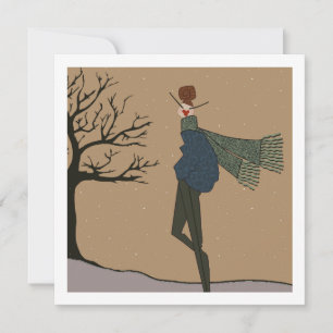 Festividades Cartão de Arte de Moda de Clima de Neve de Férias