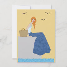 Cartão de Arte de Moda Férias à Beira do Mar