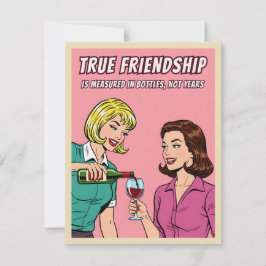 Festividades Cartão de arte pop de vinho com humor retrô engraç
