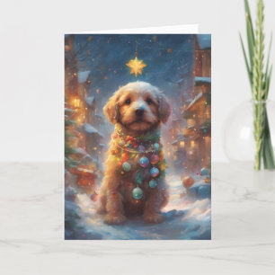 Festividades Cartão de Arte Pupppie de Natal doce