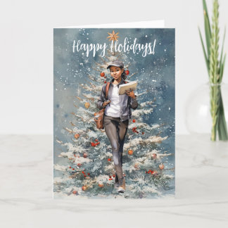 Festividades Cartão de Árvore de Natal da Transportadora Postal