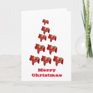 Festividades Cartão de Árvore de Natal Dala Horse