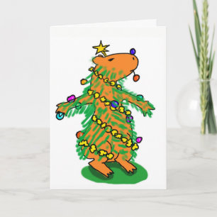 Festividades Cartão de árvore de Natal de Capybara