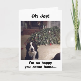 Festividades Cartão de árvore de Natal de humor canino