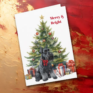 Festividades Cartão de árvore de Natal do Giant Schnauzer com l