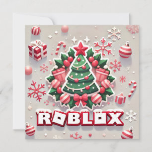 Festividades Cartão de Árvore de Natal Festivo da Robloxo para 