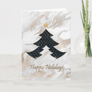 Festividades Cartão de Árvore de Natal Moderno Dourado Marble