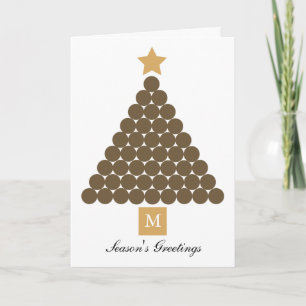 Festividades Cartão de Árvore de Natal Moderno Monograma - Choc