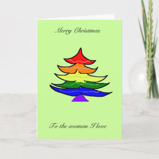 Festividades Cartão de árvore de Natal Rainbow