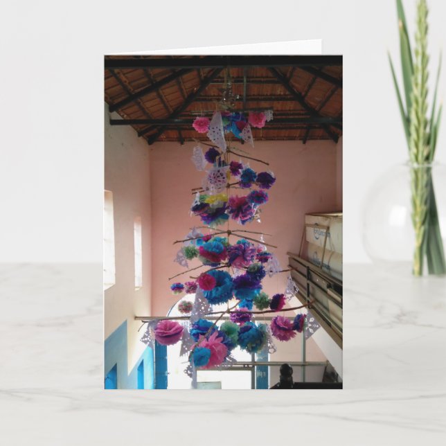 Festividades Cartão de Árvore Natal Indiano (Frente)