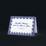Festividades Cartão de Bênção Hanukkah<br><div class="desc">A carta de abençoações de Hanukkah com a Estrela da fronteira de David.</div>