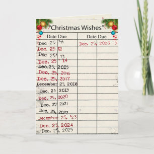 Festividades Cartão de Biblioteca de Natal 2026 com Datas de Ve