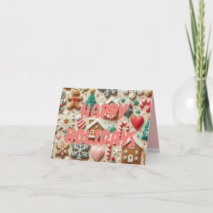 Festividades Cartão de Biscoito de Natal Rosa e Bonito para as