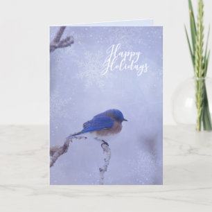 Festividades Cartão de Boas Festas Bluebird Feliz