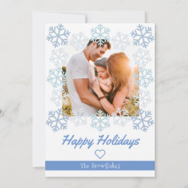 Festividades Cartão de Boas Festas Branco Snowflake Happy Holid
