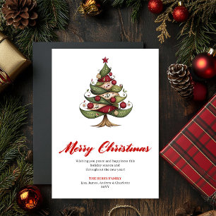 Festividades Cartão de Boas Festas com Árvore de Natal Artístic