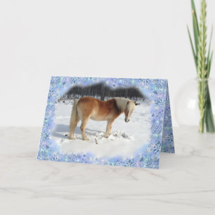 Festividades Cartão de Boas Festas com Cavalo Haflinger