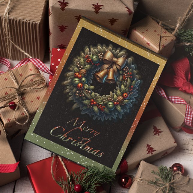 Festividades Cartão de Boas Festas com Coroa de Natal e Sininho (Criador carregado)