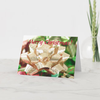 Festividades Cartão de Boas Festas com Laço de Natal Dourado