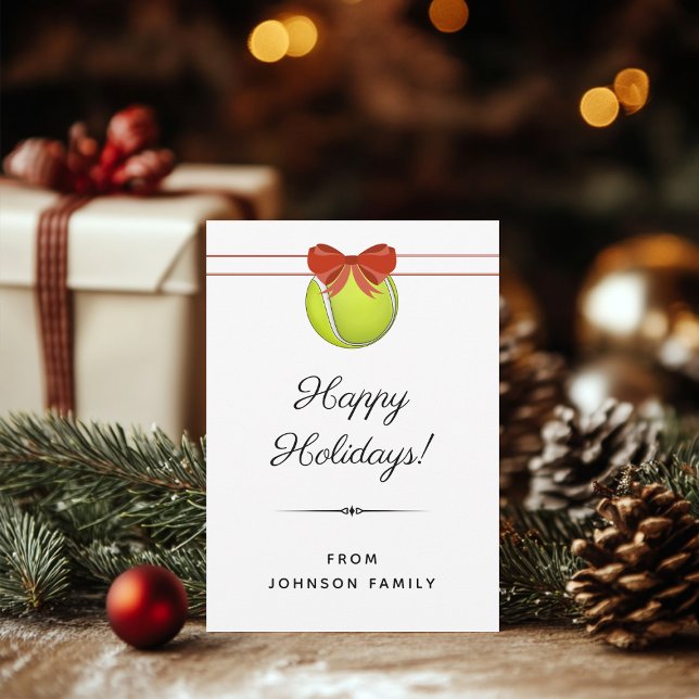 Festividades Cartão de Boas Festas com Laço Vermelho de Bola de (Criador carregado)