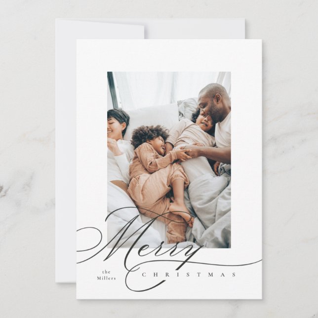 Festividades Cartão de Boas Festas com Letreiro à Mão (Frente)