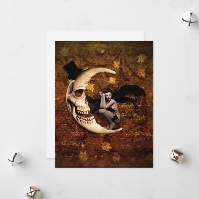 Festividades Cartão de Boas Festas da Fada Má em Branco (Frente/Verso In Situ)