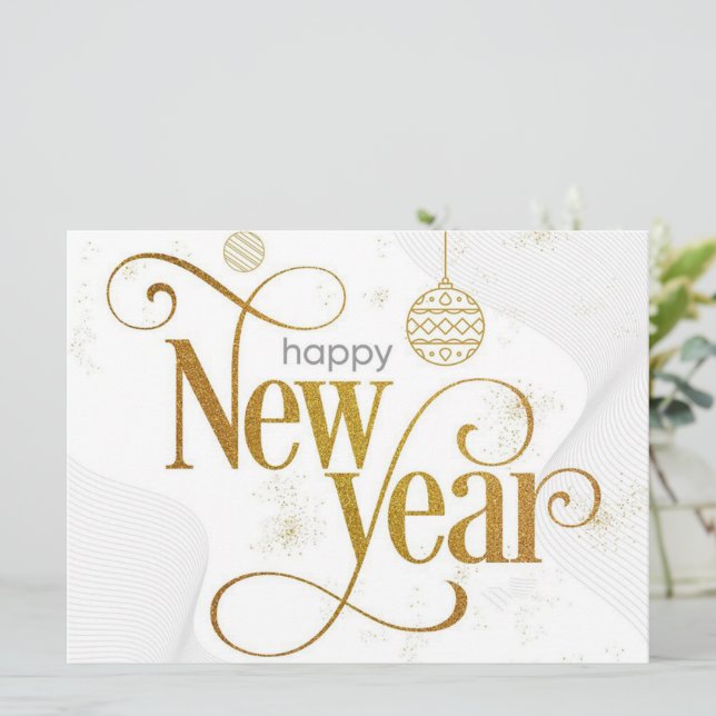 Festividades Cartão de Boas Festas de Ano Novo (Em pé/Frente)