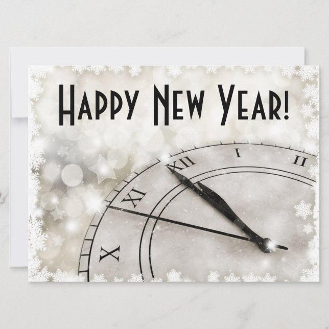 Festividades Cartão de Boas Festas de Ano Novo (Frente)